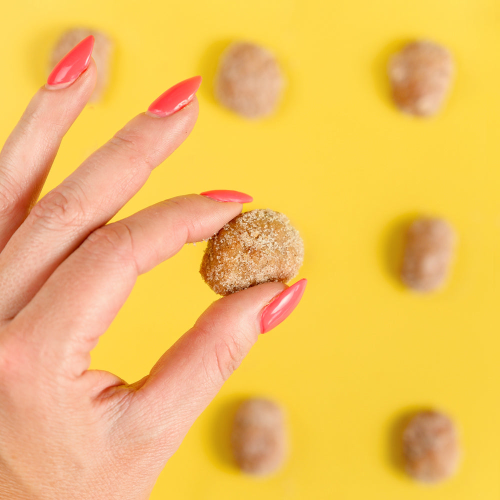 Polvorones THC edible cookies lined up in a row